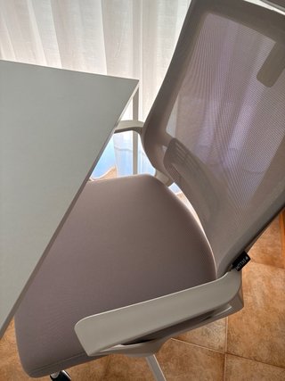 Escritorio y Silla Sklum Gris y Blanco