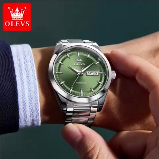 Reloj Olevs Automático Hombre Verde Plata