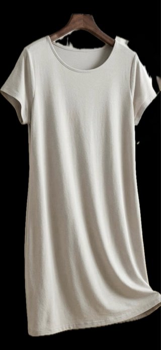 Vestido beige estilo camiseta talla única