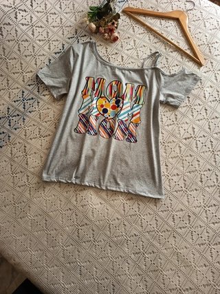 Camiseta Gris hombro descubierto T XL