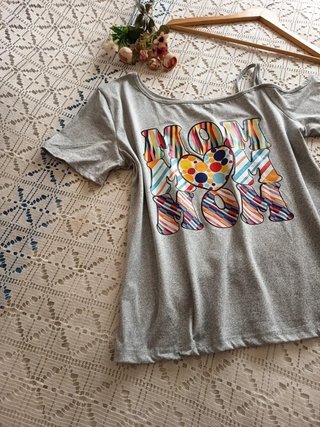 Camiseta Gris hombro descubierto T XL