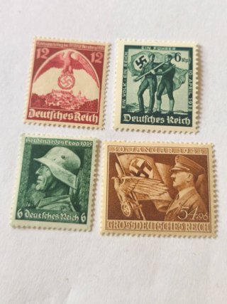 Lote 4 sellos nazis auténticos 1935-1944