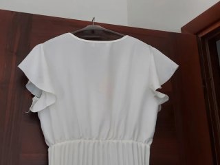 Abito AIRISA midi bianco cotone viscosa