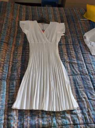 Abito AIRISA midi bianco cotone viscosa