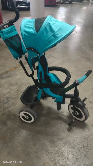 Triciclo Kinderkraft 3 en 1 color turquesa