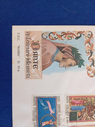 Lote 4 FDC Sellos Italia Dante Plinio D'Annunzio
