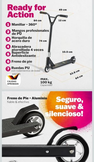 Patinete de acrobacias negro