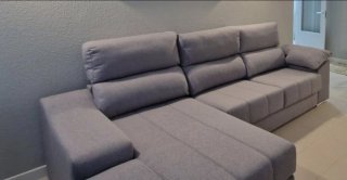 Sofá modular gris tela