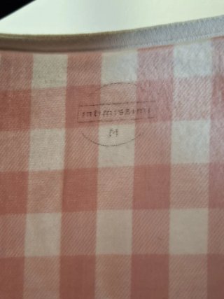 Maglietta Pigiama a Quadri Rosa e Bianchi