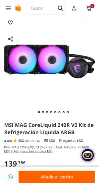 MSI MAG Coreliquid 240R V2 (Para piezas)
