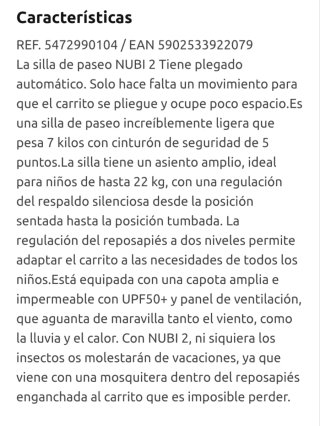 Silla de paseo Kinderkraft Nubi2