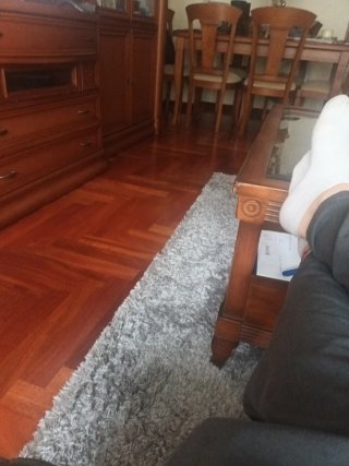 Alfombra gris de poliéster