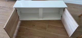 Mueble TV o pared madera claro + 2 valdas pared