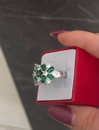 Anello in  Argento 925 Zirconi Verdi