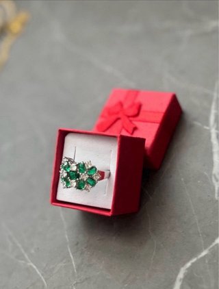 Anello in  Argento 925 Zirconi Verdi