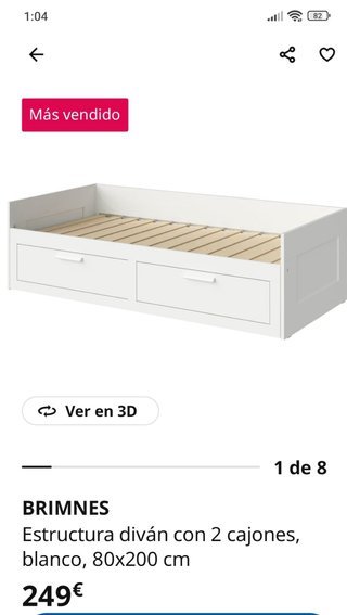 Estructura Divan con 2 cajones Ikea 80x200
