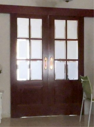 2 Puertas Correderas Madera Cristal Buen Estado