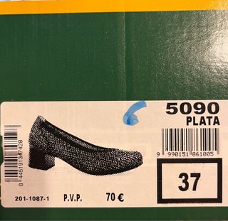 Zapatos Pitillos 37 Plata/Blanco