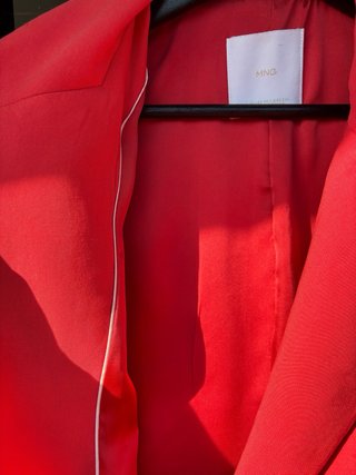 Chaqueta traje Mango roja mujer
