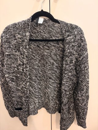 Cárdigan H&M punto gris abierto talla L