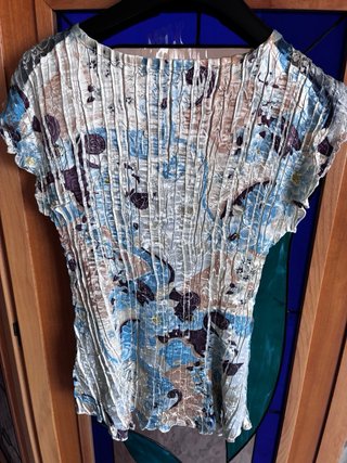 Camisa GINA BACCONI sin mangas brillo