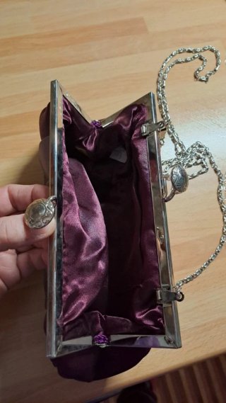 Pochette cerimonia raso viola