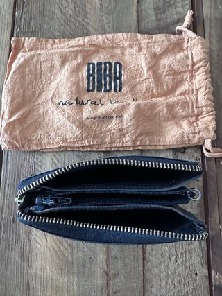 Monedero Biba Piel Natural Azul