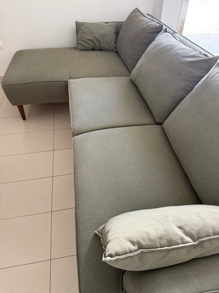 Sofá chaise longue verde