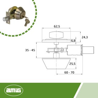 Amig cerrojo roseta seguridad puerta acero