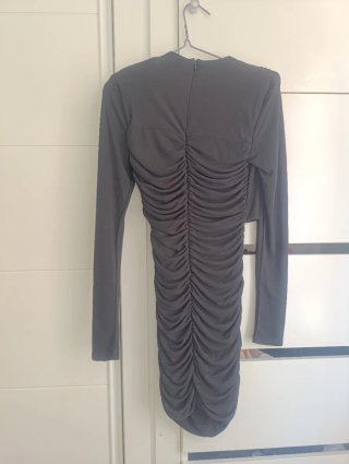 Vestido negro Zara drapeado