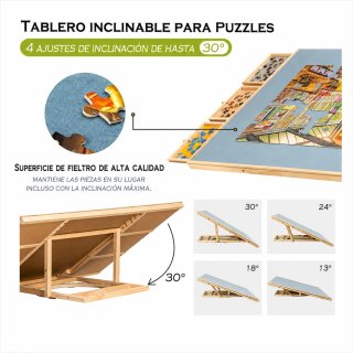 Tablero Inclinado para Puzzles - 6 cajones