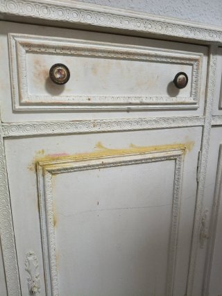 Cómoda recibidor mármol y madera