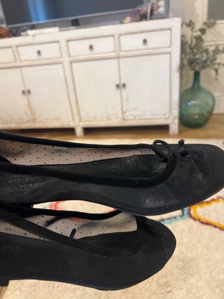 Manoletinas Zara plumeti negras T37