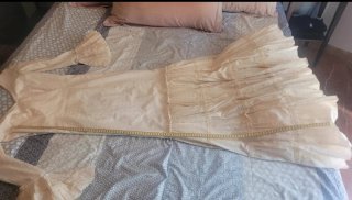 Vestido Gitana T36 Beige Volantes Nuevo
