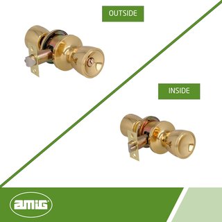 Amig pomo puerta latón dorado llave