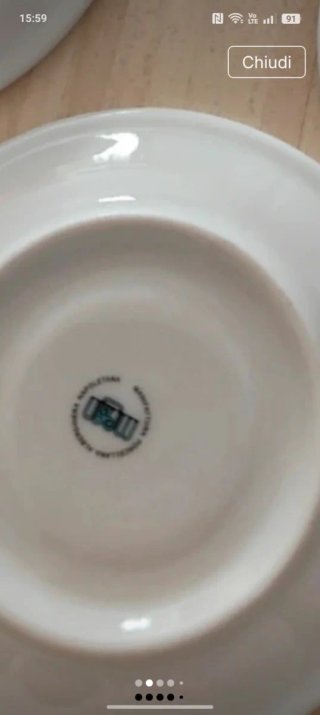 Set 5 Tazze e Piattini Caffè Porcellana