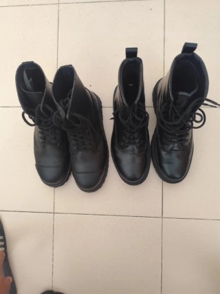2 Pares Botas Negras Estilo Militar