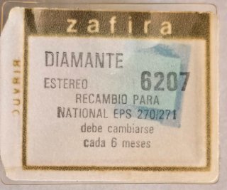 Aguja Tocadiscos National EPS 270/271 Diamante