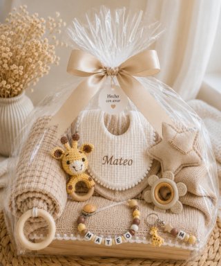 Cesta regalo bebé personalizada