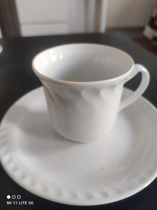 Juego de café porcelana blanca