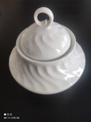 Juego de café porcelana blanca