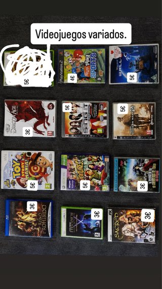 Videojuegos variados PS2, PS3, Wii, Xbox 360