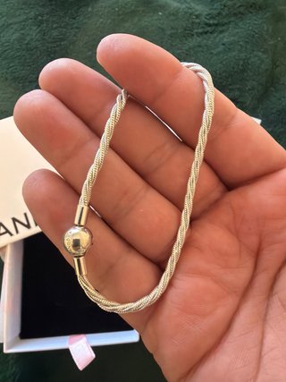Pulsera Pandora Plata y Cierre Bola  21cm
