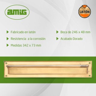 Amig bocacartas latón dorado puerta