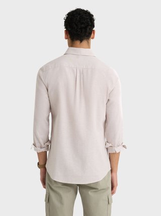 Camisa Lino Beige Hombre