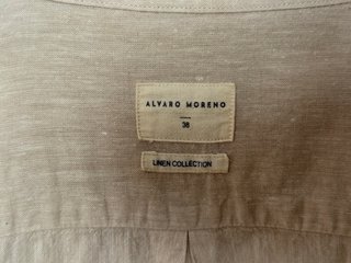 Camisa Lino Beige Hombre