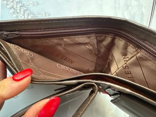 Cartera cuero de Cocodrilo natural billetera piel