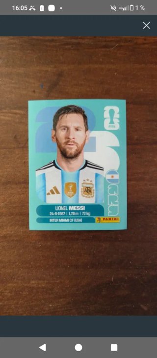 Cromo Messi mundial 2026