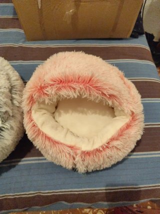 Camitas para gatos/perros (gris y rosa)