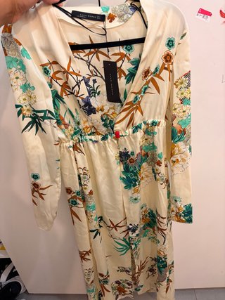 Vestido kimono estampado Zara Woman Talla S
